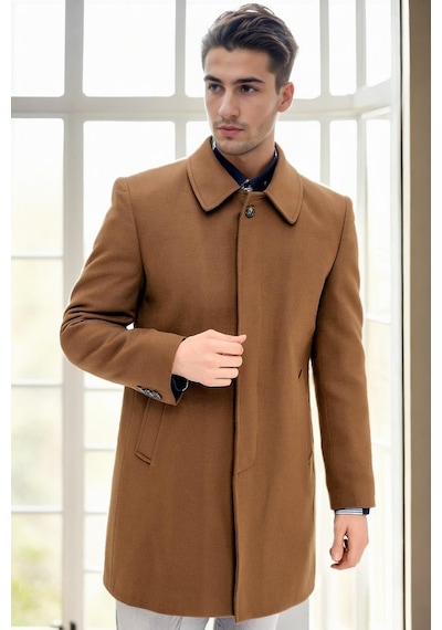 Plt9365 Dewberry Erkek Palto-camel Camel