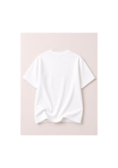 Herkesemoda The Petal Baskı Detaylı Bisiklet Yaka Pamuklu Basic T-shirt Beyaz