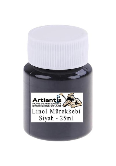 Linol Mürekkebi Siyah 25 Ml 1 Adet Linol Baskı Mürekkebi Blok Baskı Sanat Hobi Siyah