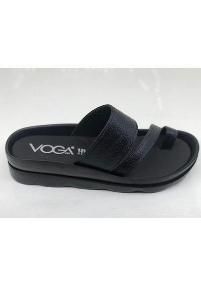 Voga 1740 Siyah Çatlak Comfort Casual Bayan Terlik 001