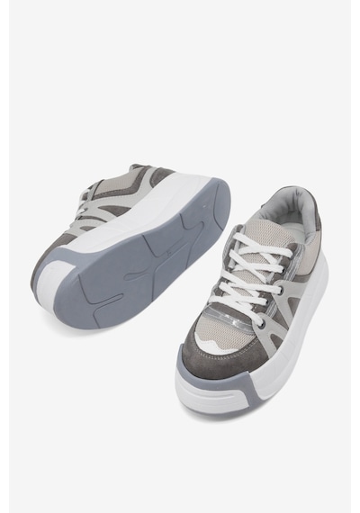 Tonny Black Yüksek Taban Rahat Bağcıklı Sneaker Kadın Gri Sneaker Tbklc020