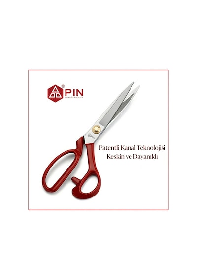 Profesyonel Kırmızı Terzi Makası 9 İnç - Yüksek Kaliteli Dikiş Ve Kumaş Kesim Makası