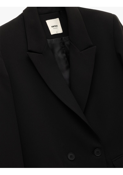 Koton Uzun Kollu Kapaklı Cep Detaylı Oversize Kruvaze Blazer Ceket Siyah 6wak50051uw Siyah Koton Uzun Kollu Kapaklı Cep Detaylı Oversize Kruvaze Blazer Ceket Siyah 6wak50051uw Siyah