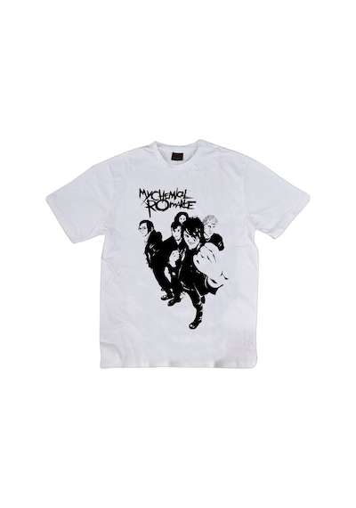 Stoned&Fame My Chemical Romance Baskılı Unisex %100 Pamuk Beyaz T-shirt Beyaz