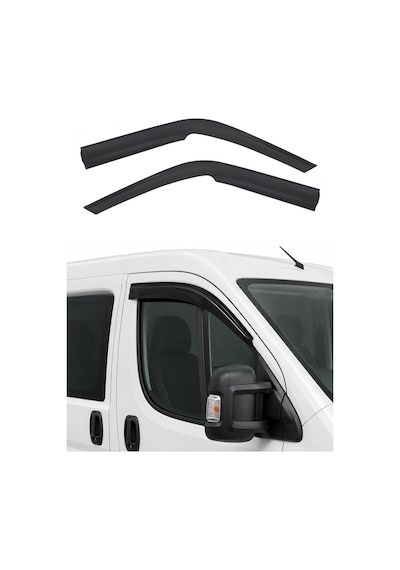 Fiat Ducato 2006-2024 Arası Uyumlu Araca Özel Sport Style Akrilik Cam Rüzgarlığı Koyu Duman 2 Parça