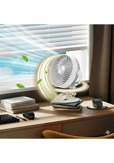 1800 Mah Bataratyalı Usb Mini Vantilatör Fan Klipsli Sabitleme - 360 Ayarlanabilir - Ultra Güçlü Hava Akımı İle