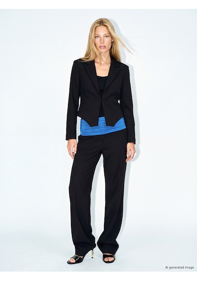 Lcw Vision Siyah Asimetrik Kesim Kadın Blazer Ceket