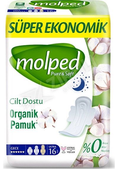 2 Adet Molped Pure&soft Süper Ekonomik Gece Hijyenik Ped 16'lı