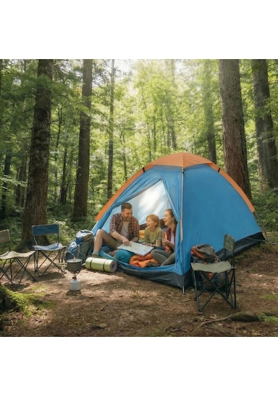 4 Kişilik Kamp Çadırı Manuel Kurulum Düz Kapılı Outdoor Dayanıklı Kamp Doğa Çadırı 200 X 200 X 110 C Çok Renkli