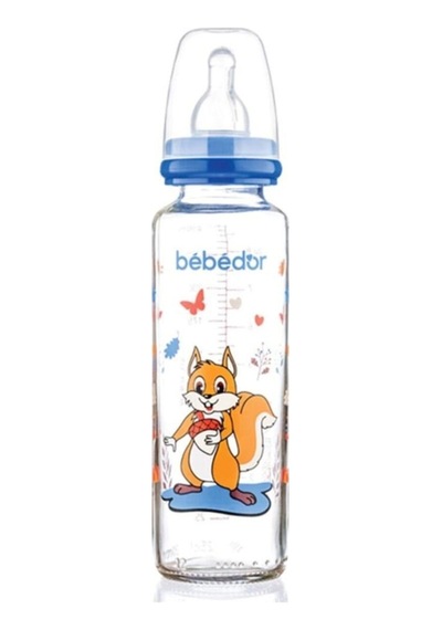 Bebedor Silikon Emzikli Desenli Cam Biberon 250 Ml 3+ Ay Sincap