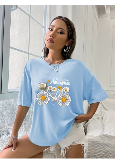 Uyguntarz Adventures Baskılı Tasarım Tshirt Bebe Mavisi