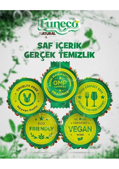 Funeco Natural Meyve & Sebze Yıkayıcı 350g 100 Kullanımlık - Bitki Ve Mineral Bazlı Temizleyici Toz Kahverengi
