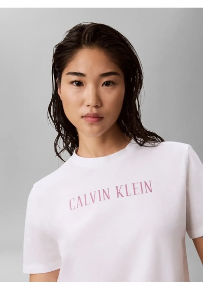 Calvin Klein Ss Classıc Varsıty L, Yaf Beyaz Kadın T-shirt