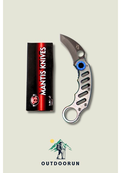Gümüş Renkli Metal Yassı Kamp Çakı Açık Gri