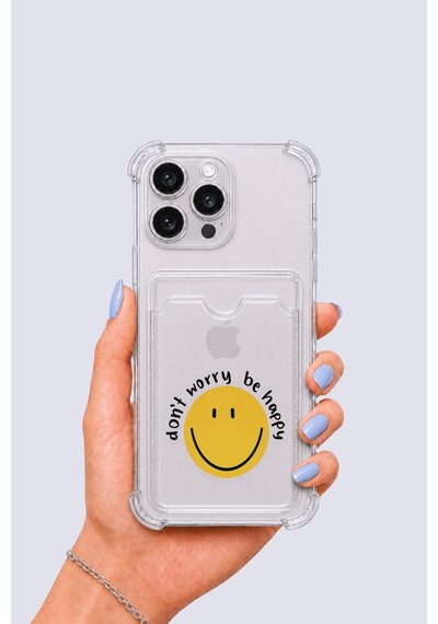 Apple iPhone Uyumlu 15 Pro Max Kartlıklı Gülücük Desenli Kılıf Çok Renkli