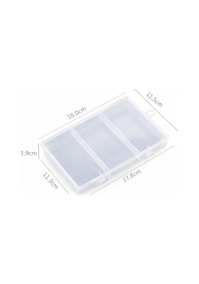 3 Bölmeli Şeffaf Plastik Organizer Kutu 17.5x11x2cm Elektronik Komponent Vida Kondansatör Direnç Sak