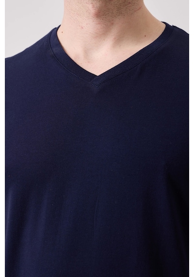 Galanthus V Yaka T-shirt - Nefes Alabilir, Rahat Ve Sade Tasarım Lacivert