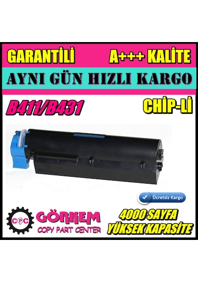 Oki B411 / B431 / Mb461 / Mb471 / Mb491 Toner Uyumlu
