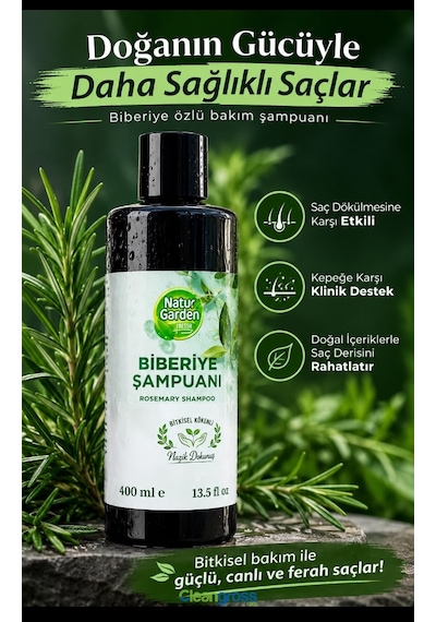 Natur Garden Fresh Naturgarden Biberiye Özlü Saç Bakım Şampuanı 400 Ml Besleyici Ve Güçlendirici Bakım, Tüm Saç Tipleri İçin