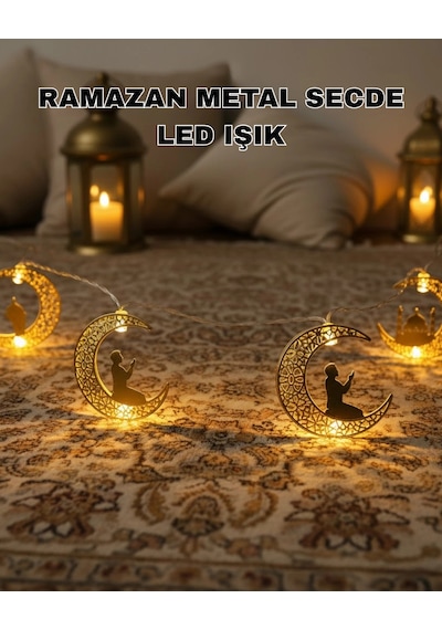 Hubrendy Tekno Ramazan Ay Işığı Secde Eden Adam Silüetli Led Peri Işığı