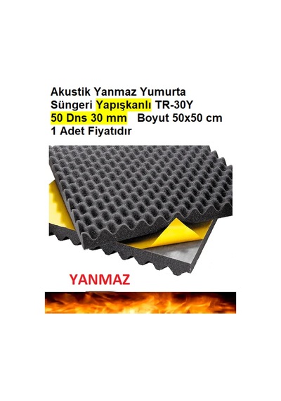 Akustik Yanmaz Yumurta Süngeri Yapışkanlı Tr-30Y