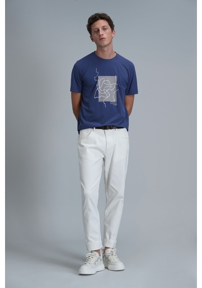 Lufian Nally Modern Grafik T- Shirt Koyu Saks Koyu Saks 111020205100245 111020205100245 Saks Mavisi Lufian Nally Modern Grafik T- Shirt Koyu Saks Koyu Saks 111020205100245 111020205100245 Saks Mavisi