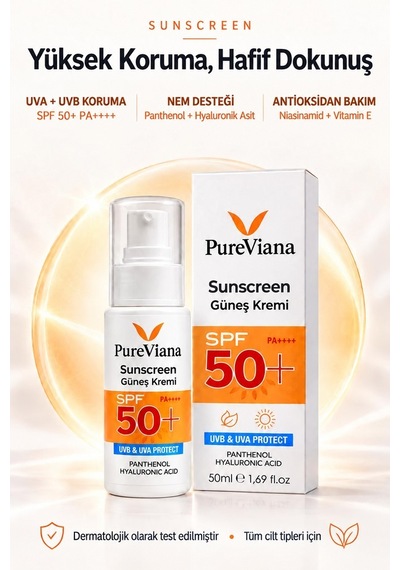 Pureviana Güneş Kremi SPF50+ Pa++++ 50 ML