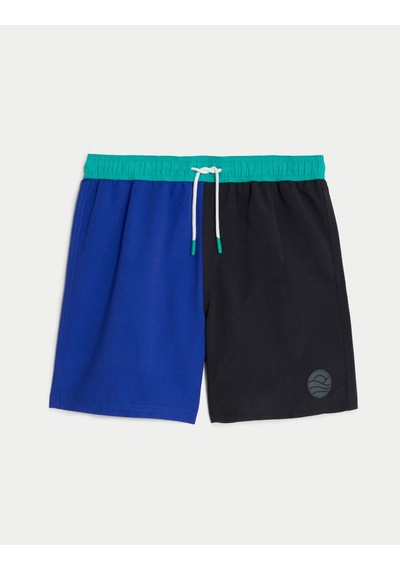Marks & Spencer Renk Bloklu Deniz Şortu (6-16 Yaş) T87007297W Mavi