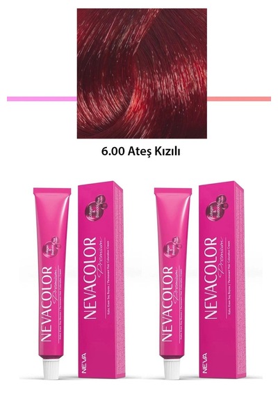 Hubrendy Tedarik 2 Li Set Premium 6.00 Ateş Kızılı - Kalıcı Krem Saç Boyası 2 X 50 G Tüp