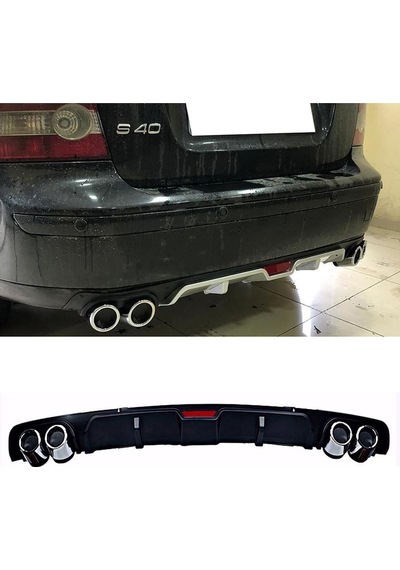 Volvo S40 Siyah Difüzör 4 Krom Egzoz Görünümlü Difizör Arka Ek Body Kit