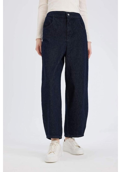 DeFacto Barrel Fit Beli Lastikli Bilek Boy Cepli Yumuşak Jean Pantolon E3873AX25SPNM82