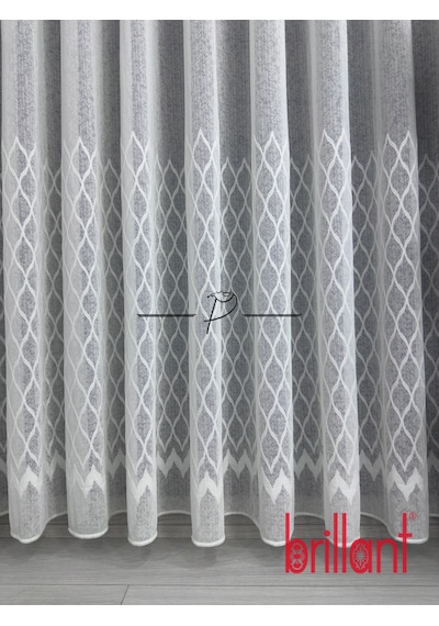 Tül Perde Brillant Marka Dantel Eloise Etek Yoğun Baklava Ekru