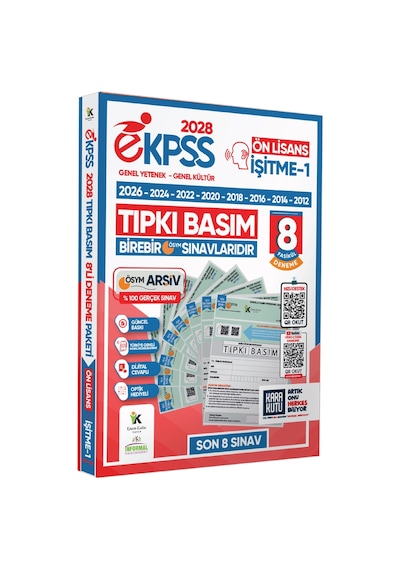 2028 EKPSS Ön Lisans İşitme-1 ÖSYM Çıkmış Soru Tıpkı Basım Soru Kitapçıkları 8li TG Deneme Paketi