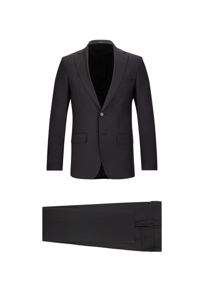 Hatemoğlu Siyah Slim Fit Mono Yaka Klasik Takım Elbise 2958725 Siyah
