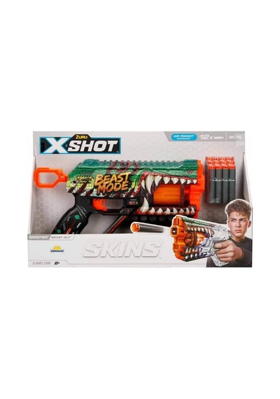 Mey İthalat 36561 X-shot Skins Griefer 12 Li Sünger Dart Atan Silah 32 Cm