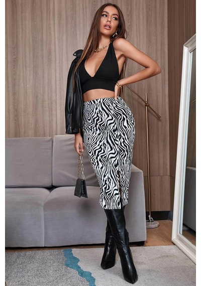 Moda Dua Kadın Siyah Çapraz Sırt Detaylı Şık Crop Top Büstiyer