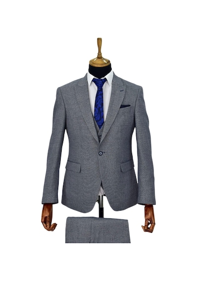 Erkek Regular Fit Yelekli Çift Yırtmaçlı Takım Elbise Bgl-St03824 001