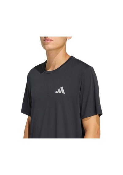 Adidas Run Essentials Erkek Siyah Yuvarlak Yaka Tişört Siyah