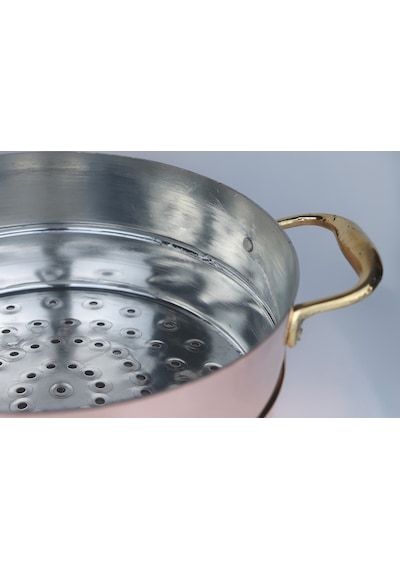 Cuvesta El Yapımı Şef Tipi Küçük Kalın 1.5mm Bakır Süzgeç 24x10cm