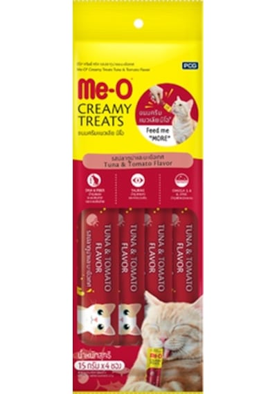 Me-O Creamy Ton Balıklı ve Domatesli Yetişkin Kedi Ödülü 4 x 15 G