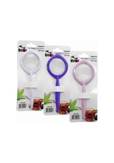 2 Adet Karışık Renkli Plastik Saplı Çay Süzgeci , Mini Süzgeç 15 Cm Plastik Diğer