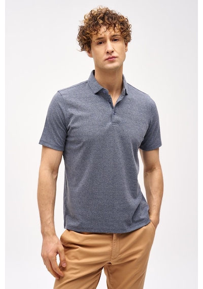 Petrol Slim Fit Dar Kalıp Fermuarlı Polo Yaka Düz Kısa Kollu Tişört-16405 Yeşil