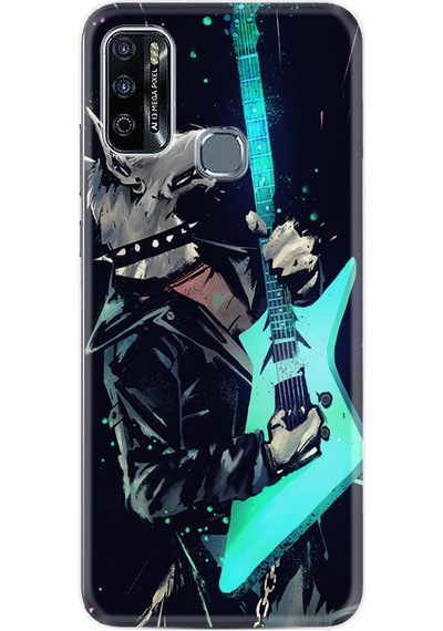 Infinix Hot 10 Play Kılıf Silikon Desen Özel Seri Dog Guitar 1789