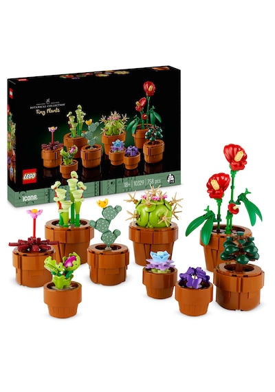 LEGO® Botanicals Minik Bitkiler 10329 – Yetiskinler için Farkli Türlerde 9 Bitki Içeren Yapay Çiçek Modeli Yapim Seti (758 Parça)