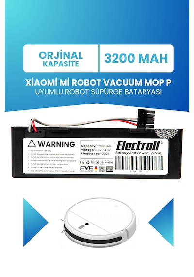 Xiaomi Mi Robot Vacuum Mop P Uyumlu Batarya 3200mah Stytj02ym