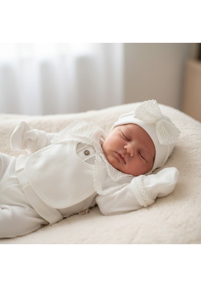 Ürünya Kız Bebek 0-6 Ay 5 Li Set - Beyaz