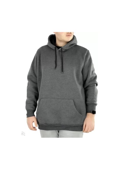 Etiler Collection Erkek Uzun Kol Kapşonlu Basic Sweatshirt Hoodie - Füme