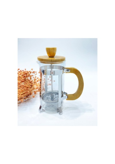 Ahşap Detaylı 350 Ml Cam French Press Karışık