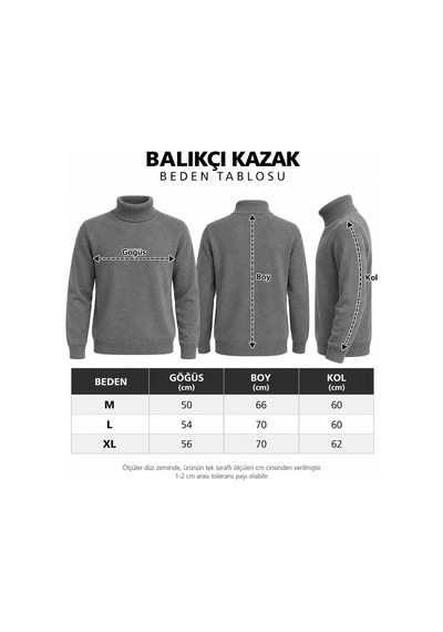Classics Men Regular Fit Yarım Balıkçı Yaka Basic Triko Kazak 7812 Füme