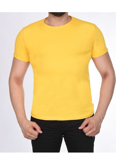 Black Steel Süprem Kısa Kol Pis Dikiş Slimfit Düz Tshırt-1884 (475206768)